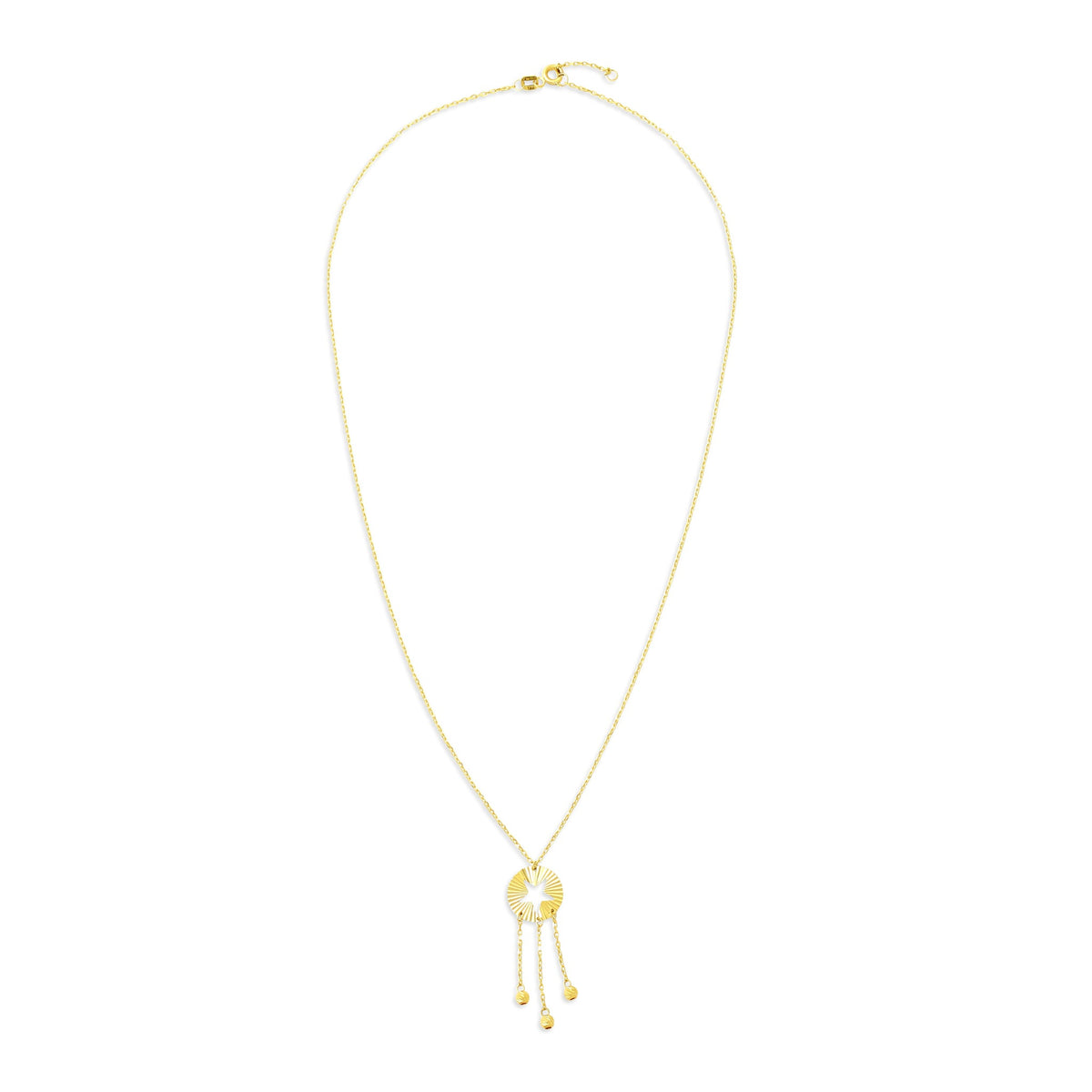 14ct Yellow Gold Bead Star Necklace - FJewellery