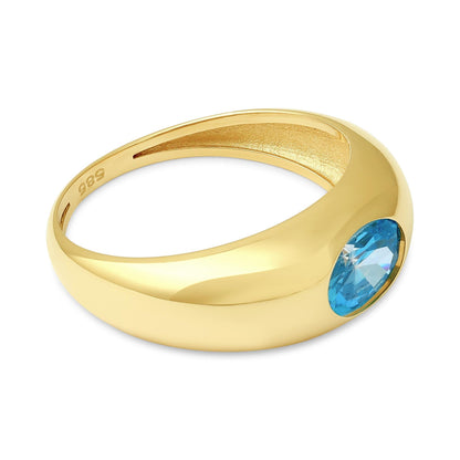 14ct Yellow Gold Blur Gemstone Ring - FJewellery