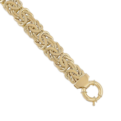 14ct Yellow Gold Byzantine Chain Bracelet - FJewellery