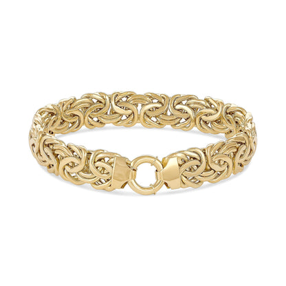 14ct Yellow Gold Byzantine Chain Bracelet - FJewellery