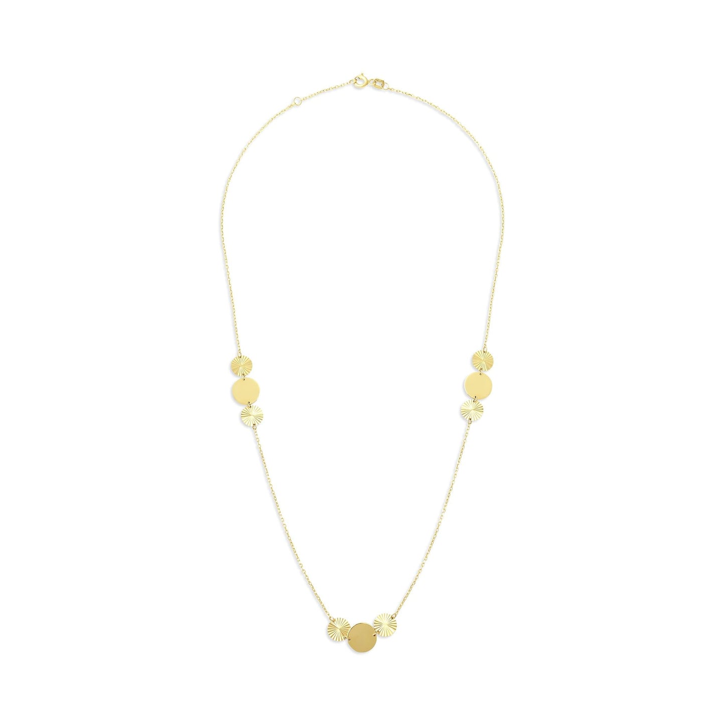 14ct Yellow Gold Circle Detail Necklace - FJewellery