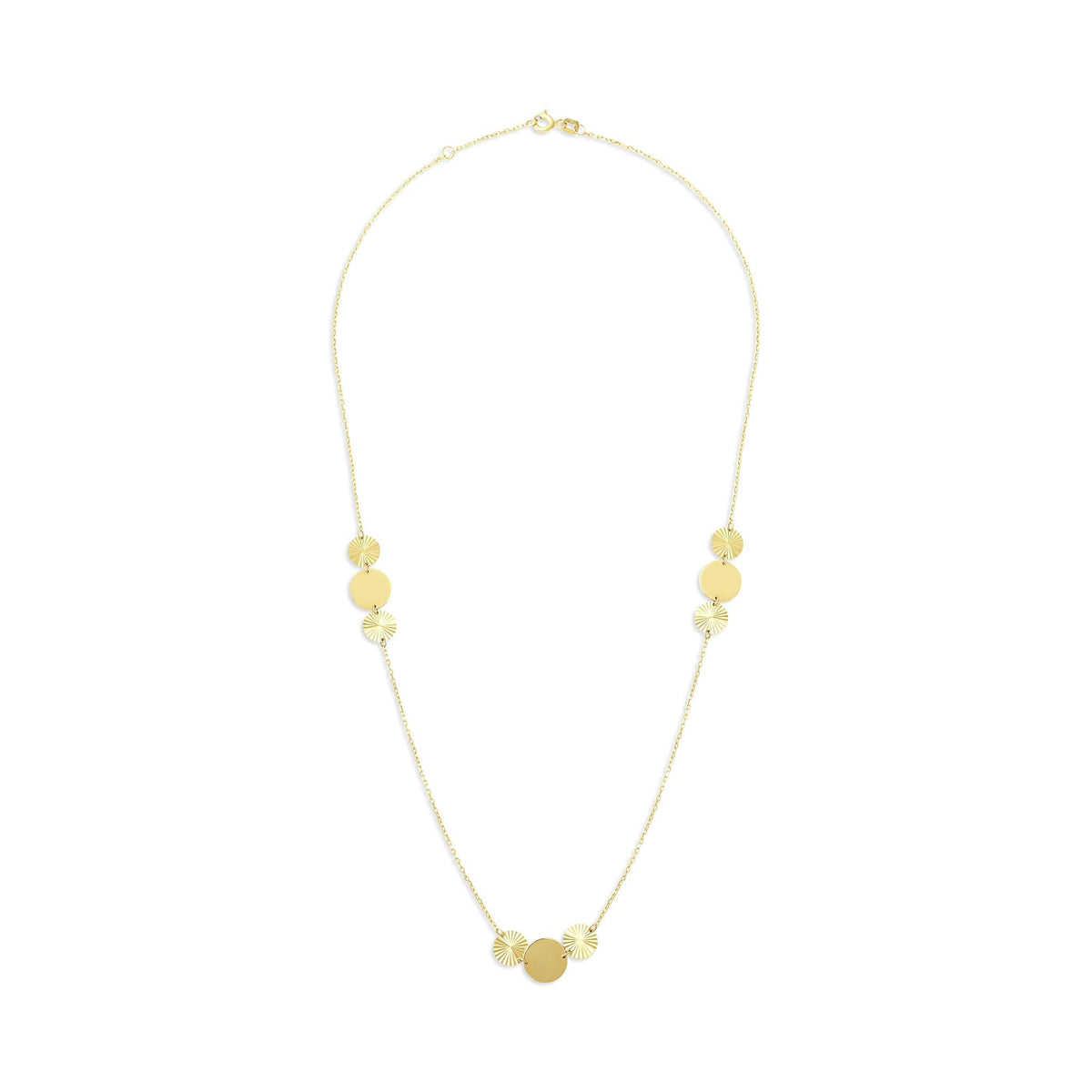 14ct Yellow Gold Circle Detail Necklace - FJewellery