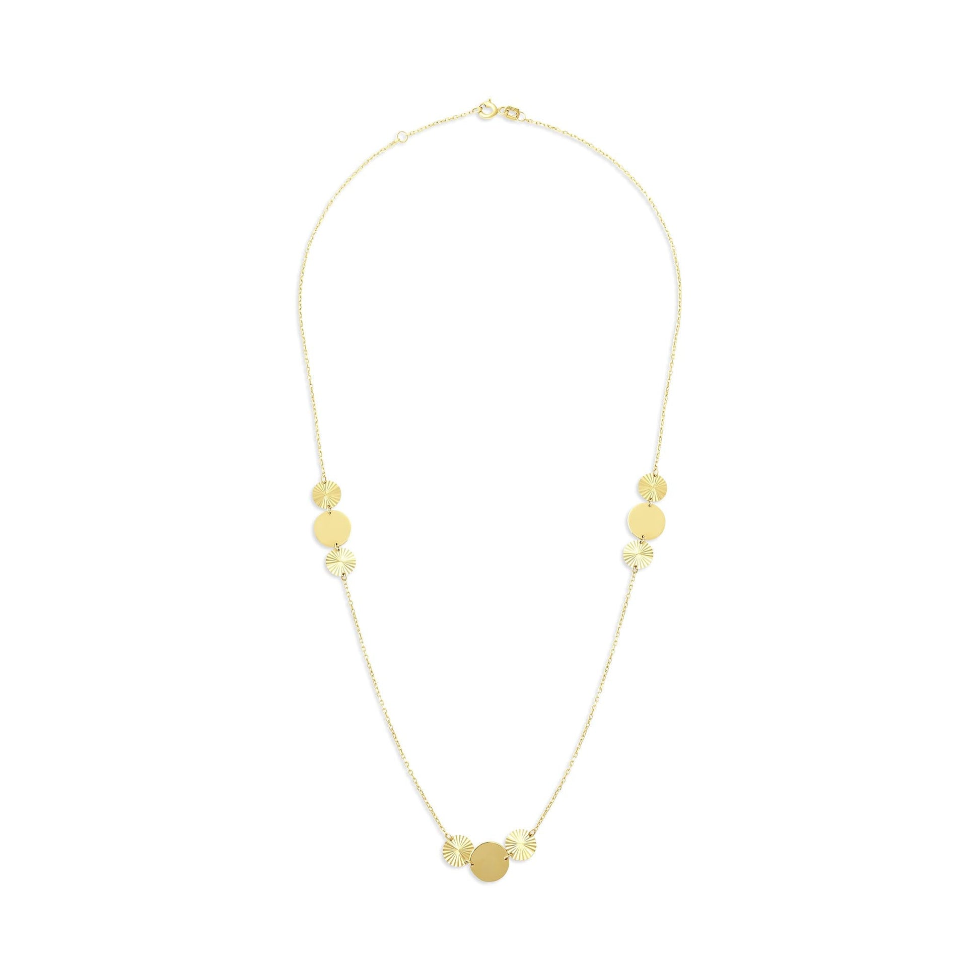 14ct Yellow Gold Circle Detail Necklace - FJewellery
