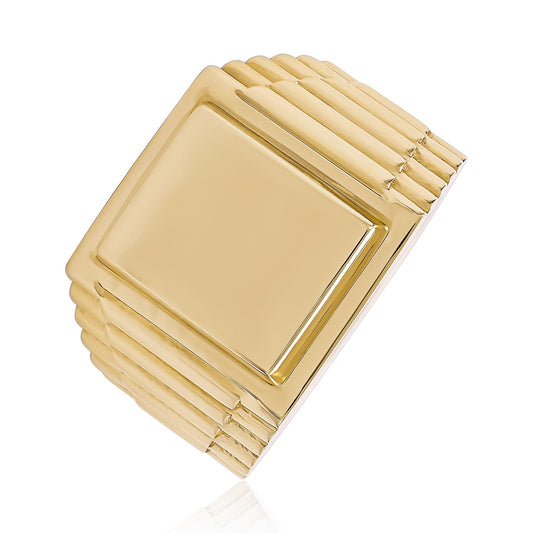 14ct Yellow Gold Classic Signet Ring - FJewellery