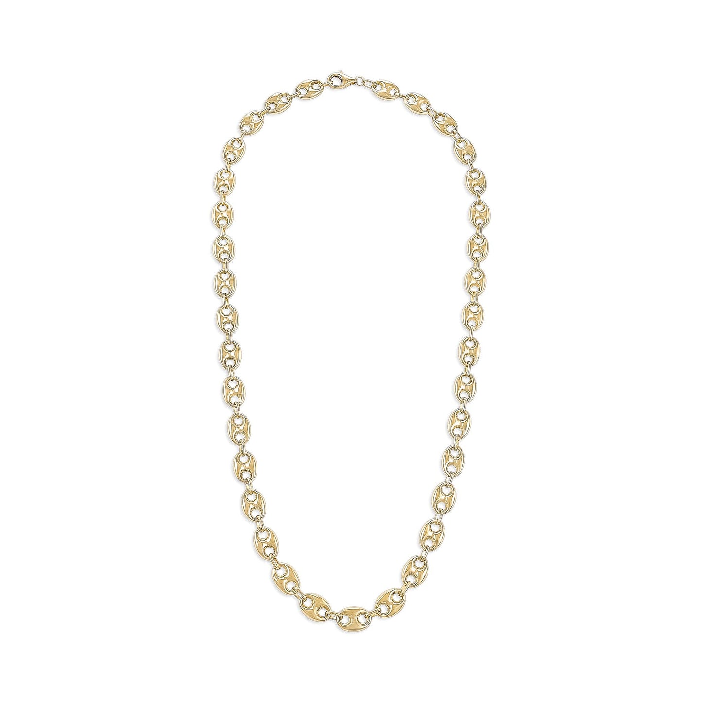 14ct Yellow Gold Coffee Bean Chain Necklace - FJewellery