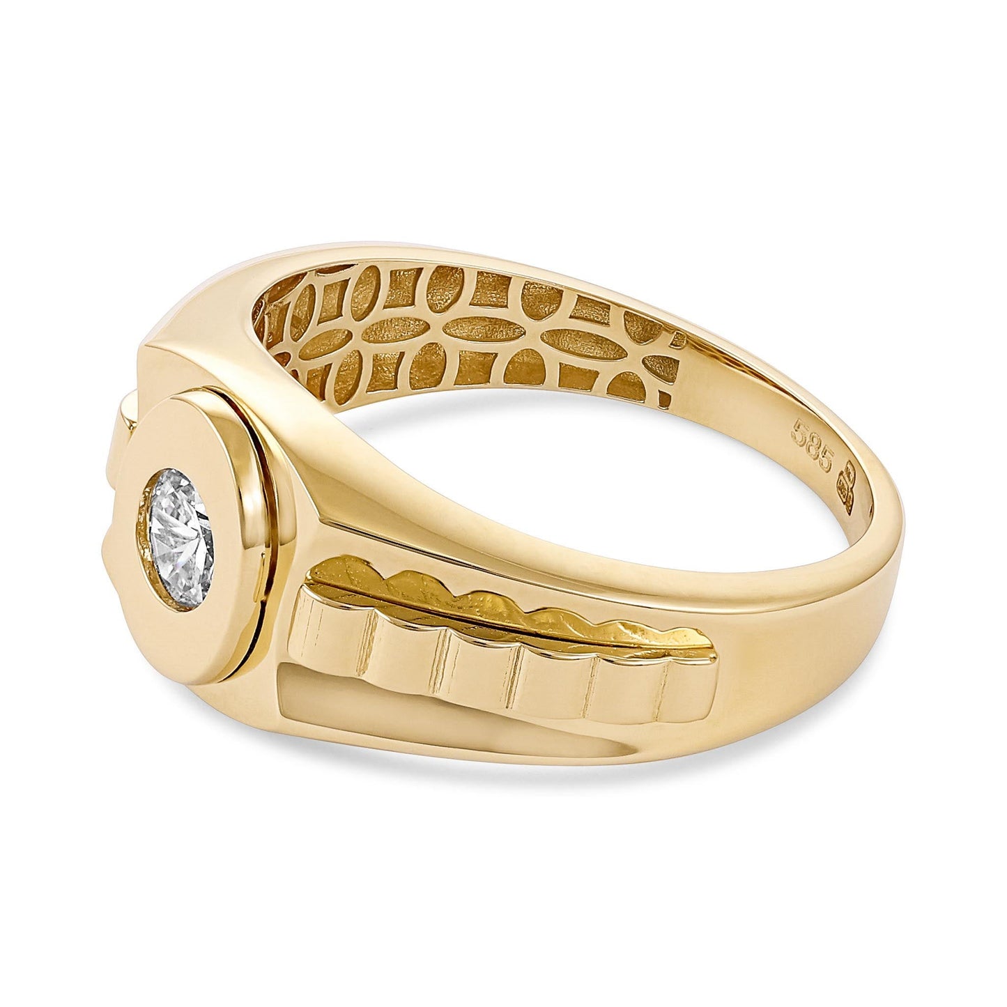 14ct Yellow Gold Cubic Zirconia Ring - FJewellery