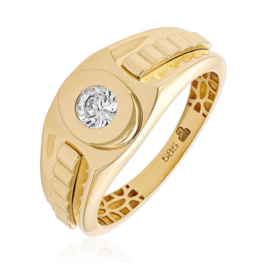 14ct Yellow Gold Cubic Zirconia Ring - FJewellery