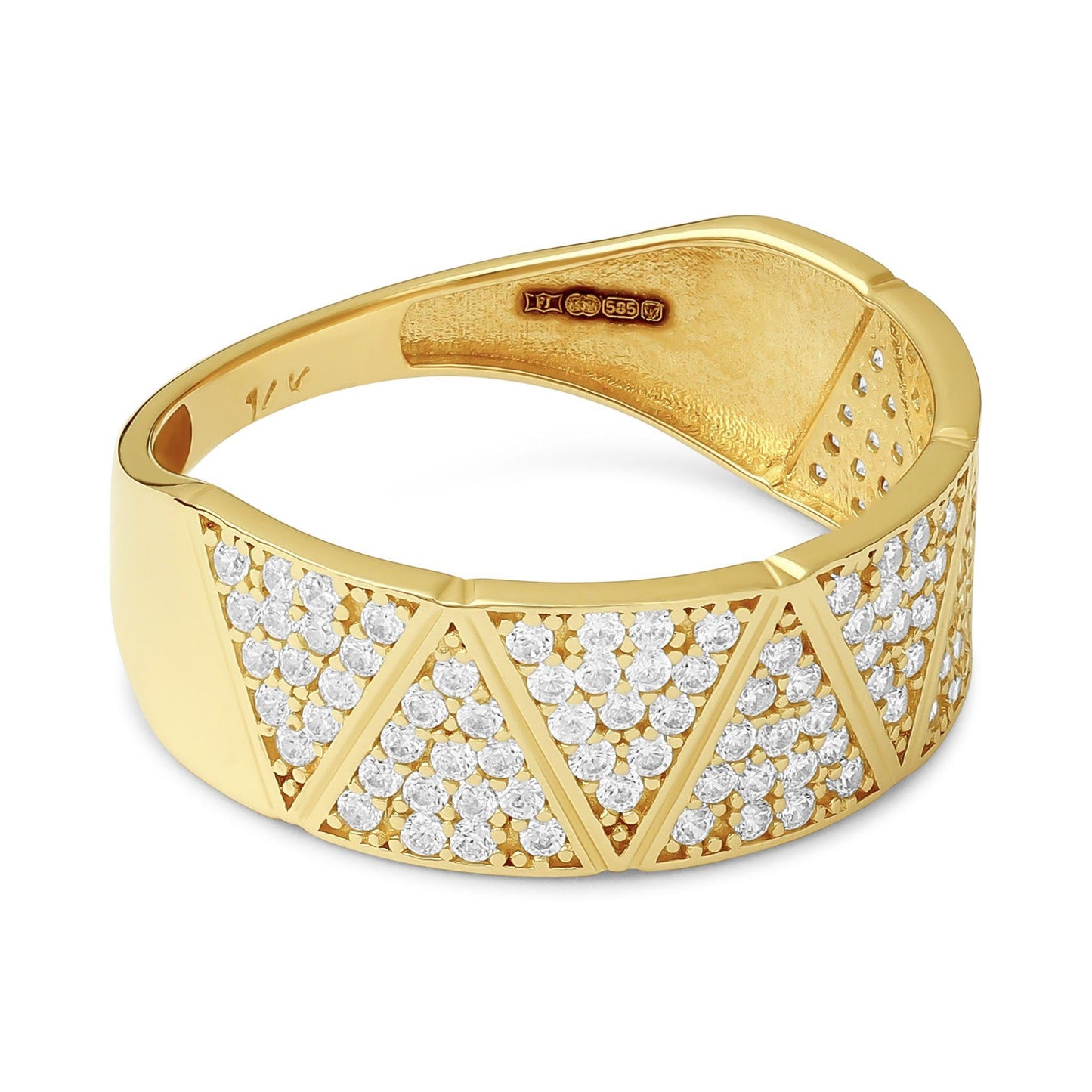 14ct Yellow Gold Cubic Zirconia Ring - FJewellery