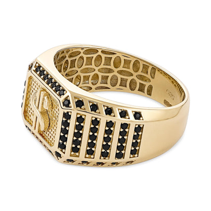 14ct Yellow Gold Dollar Signet Ring - FJewellery