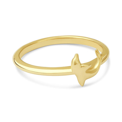 14ct Yellow Gold Dolphin Design Ring - FJewellery