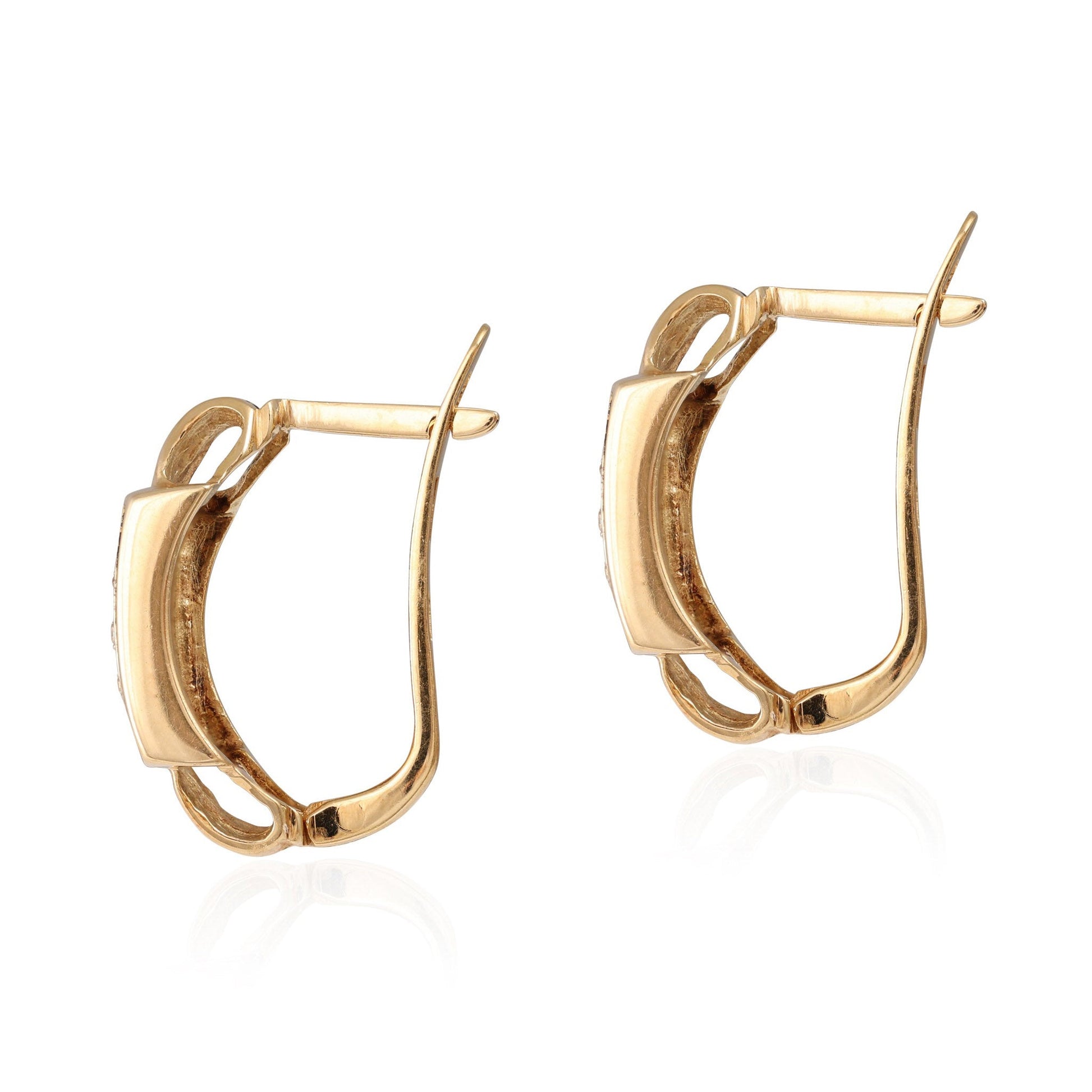 14ct yellow gold earrings with stones 01002644 - FJewellery