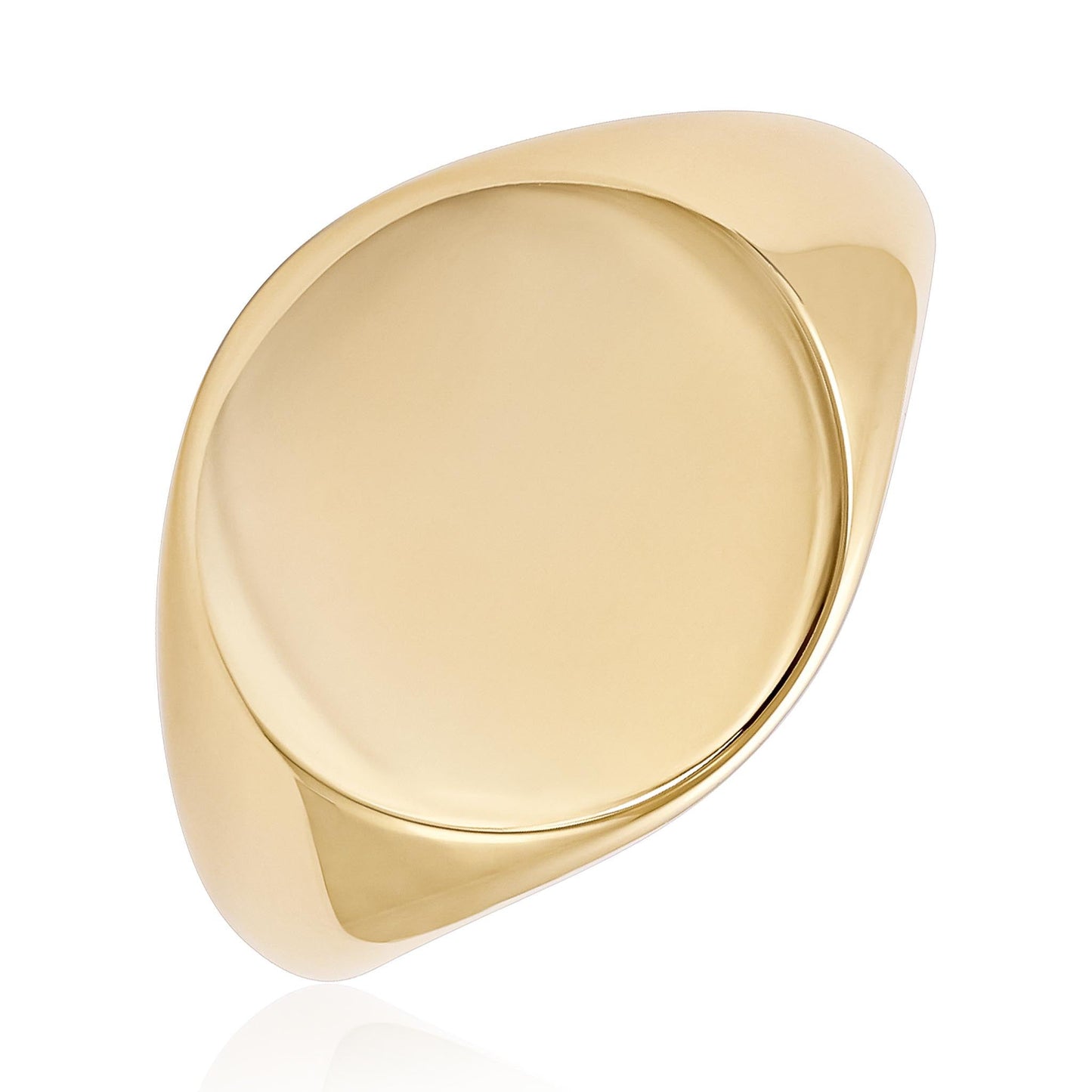 14ct Yellow Gold Engrevable Signet Ring - FJewellery