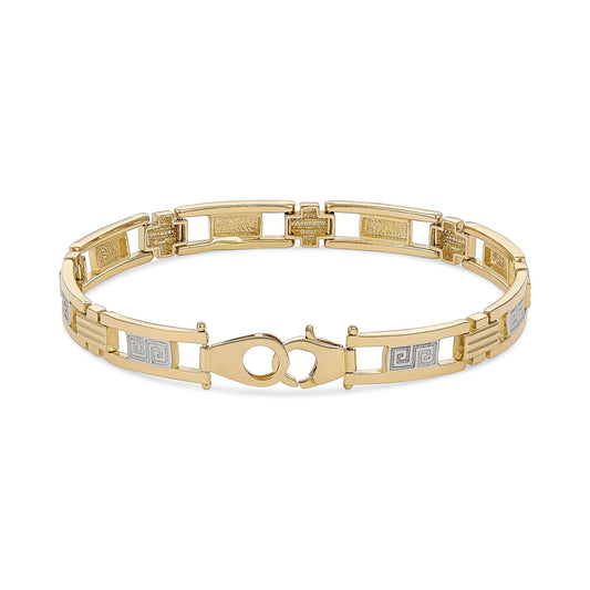 14ct Yellow Gold Fancy Greek Bracelet - FJewellery