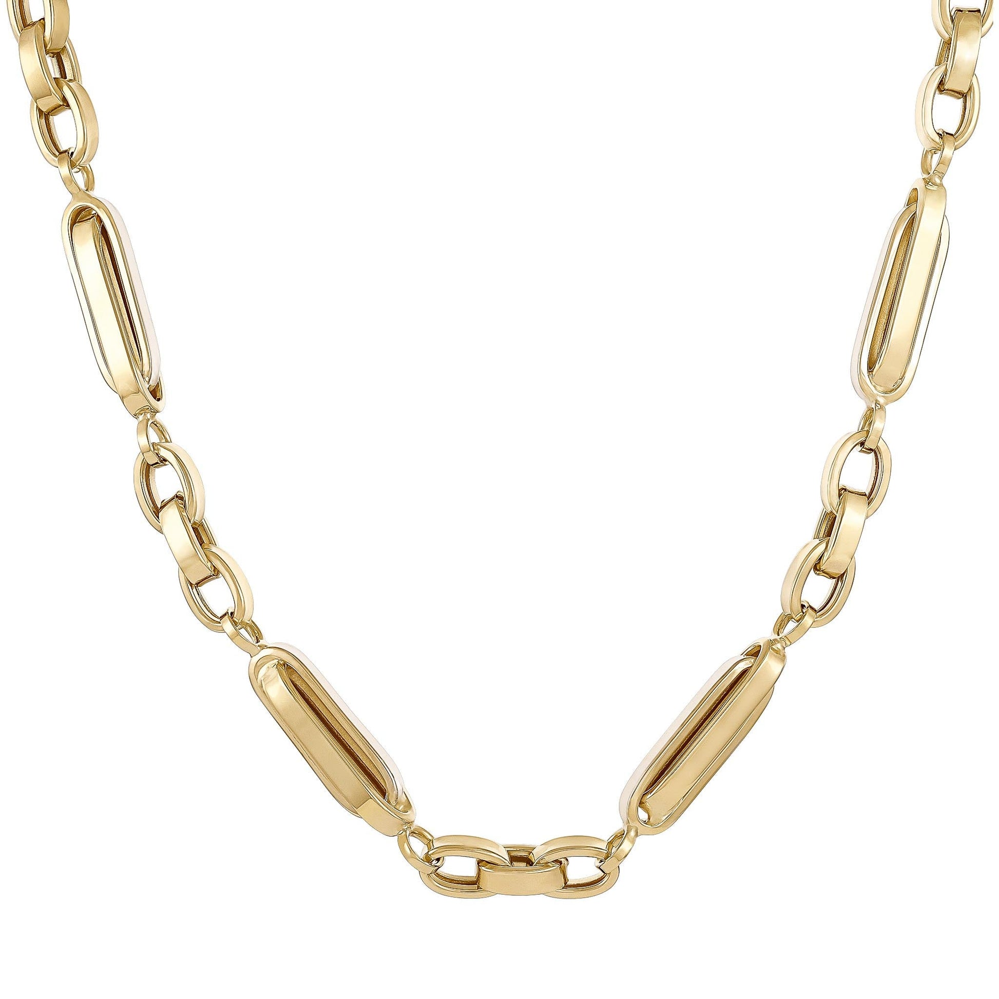 14ct Yellow Gold Fancy Link Chain Necklace - FJewellery