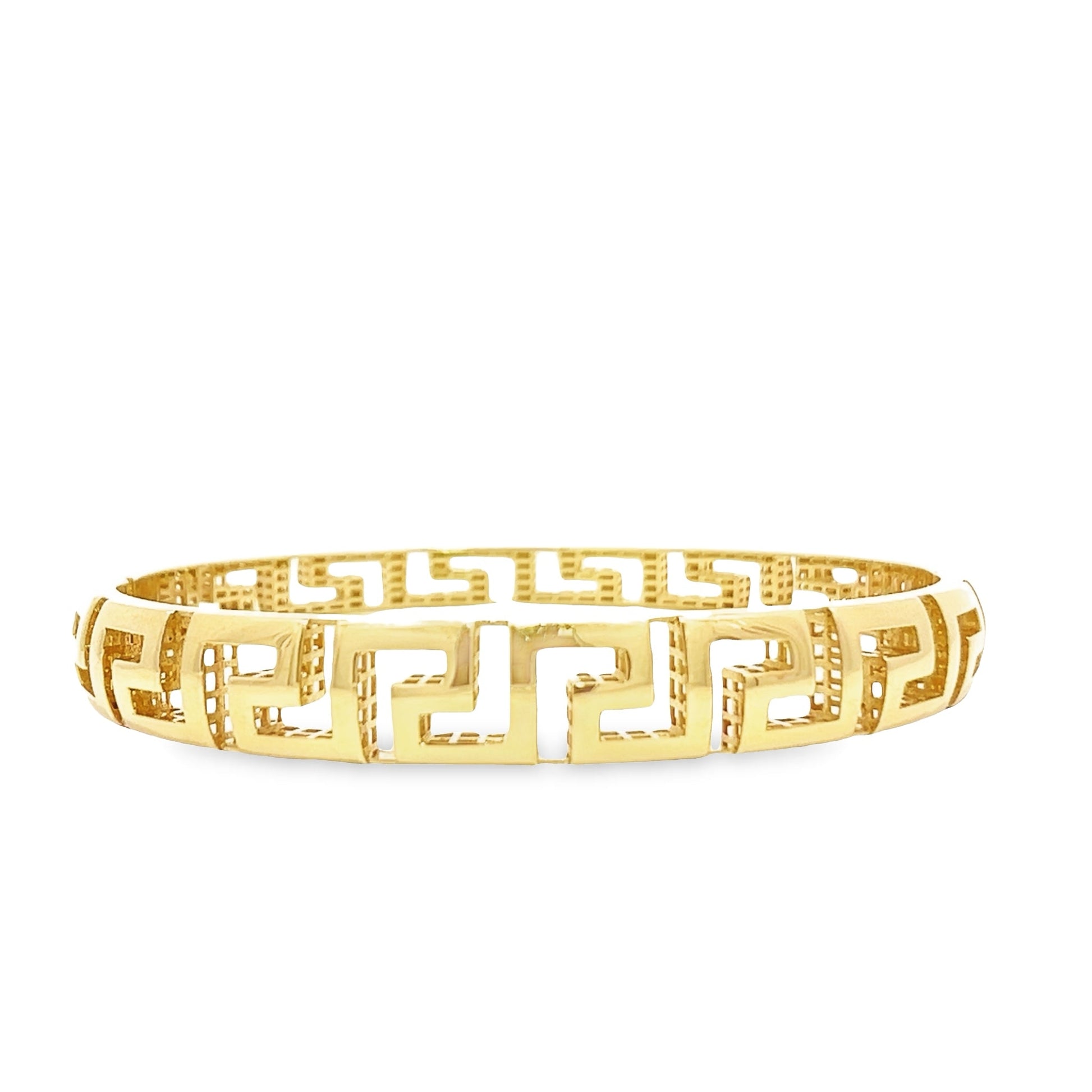 14ct Yellow Gold Greek pattern Bangle - FJewellery