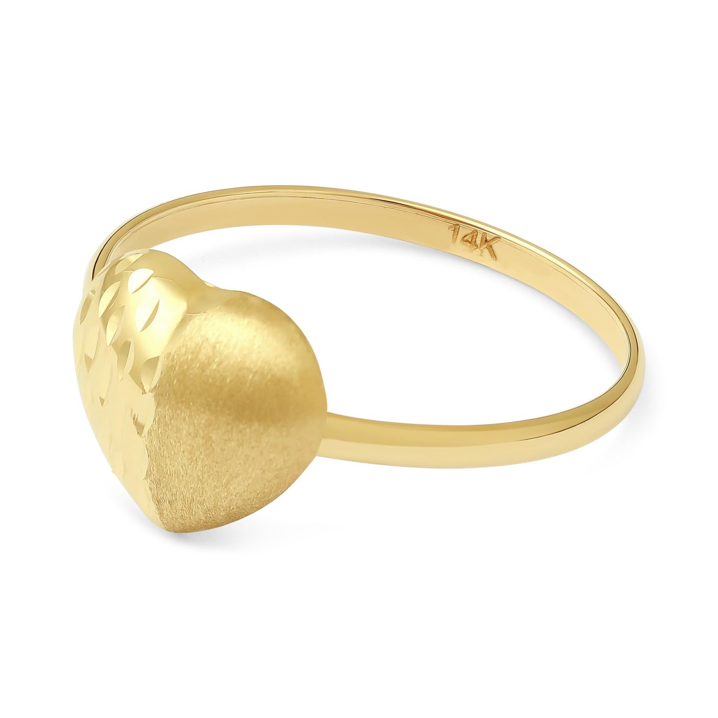 14ct Yellow Gold Heart Ring - FJewellery