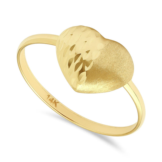 14ct Yellow Gold Heart Ring - FJewellery