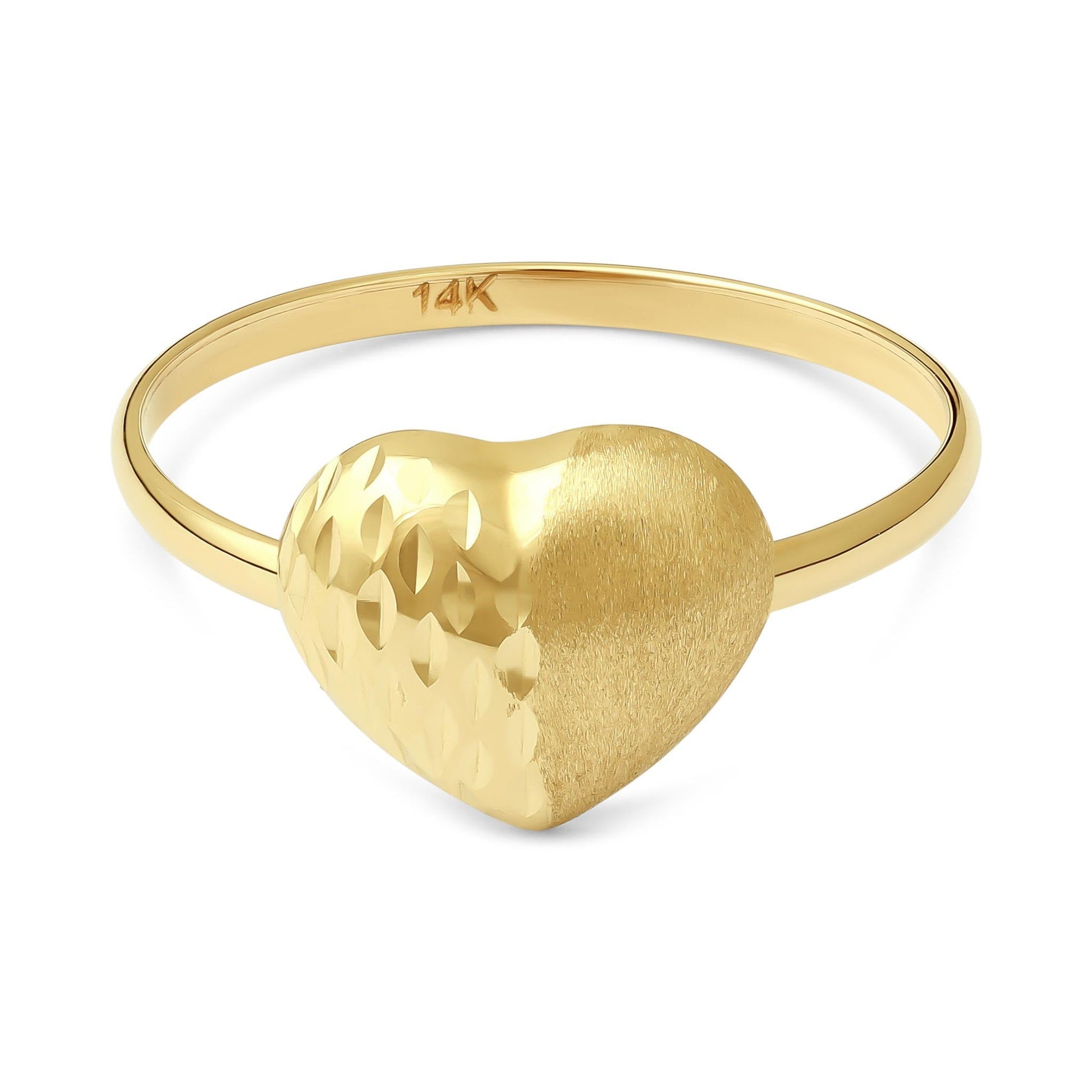 14ct Yellow Gold Heart Ring - FJewellery