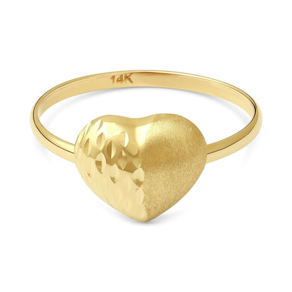14ct Yellow Gold Heart Ring - FJewellery