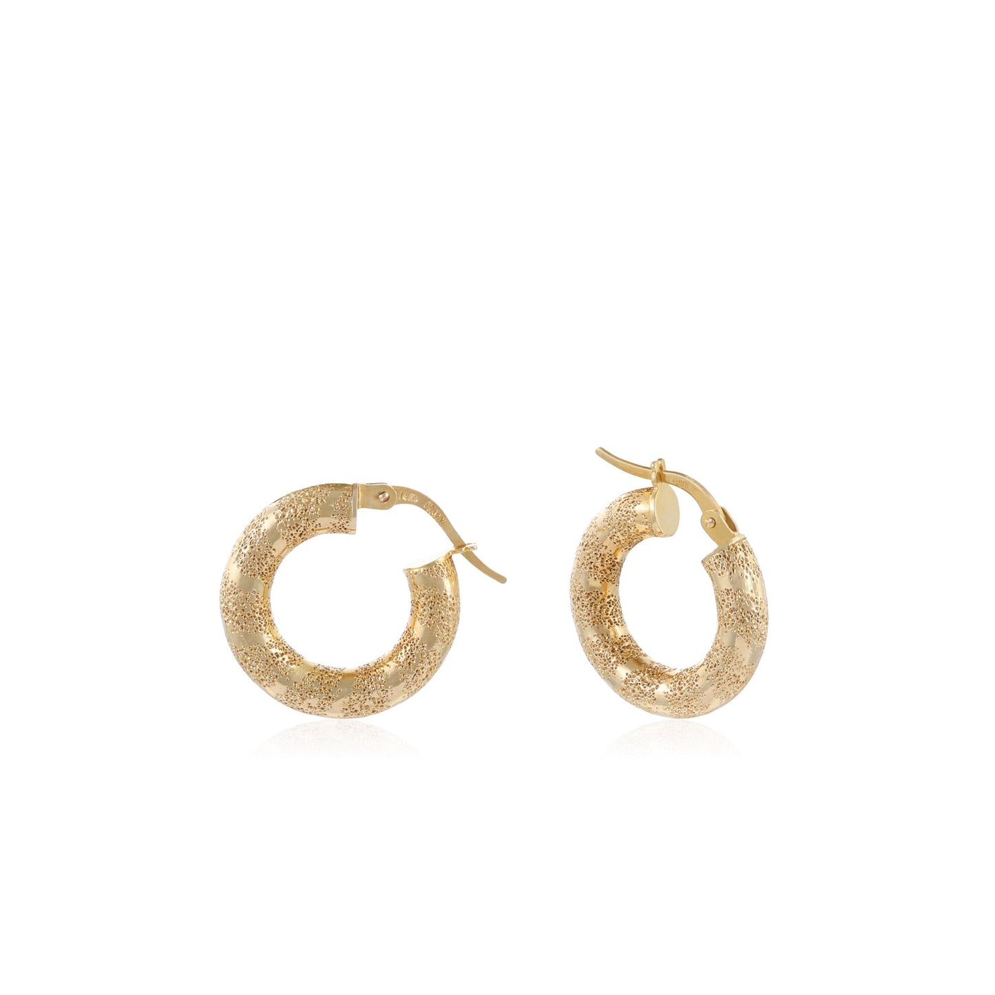 14ct yellow gold hoop earrings 09000422 - FJewellery