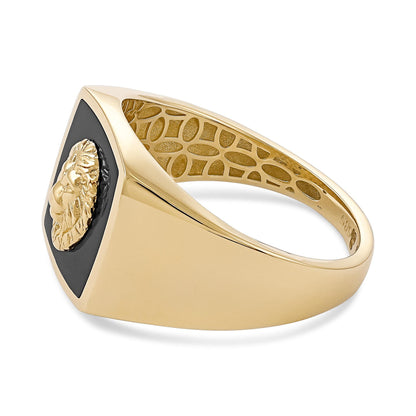 14ct Yellow Gold Lion Ring - FJewellery
