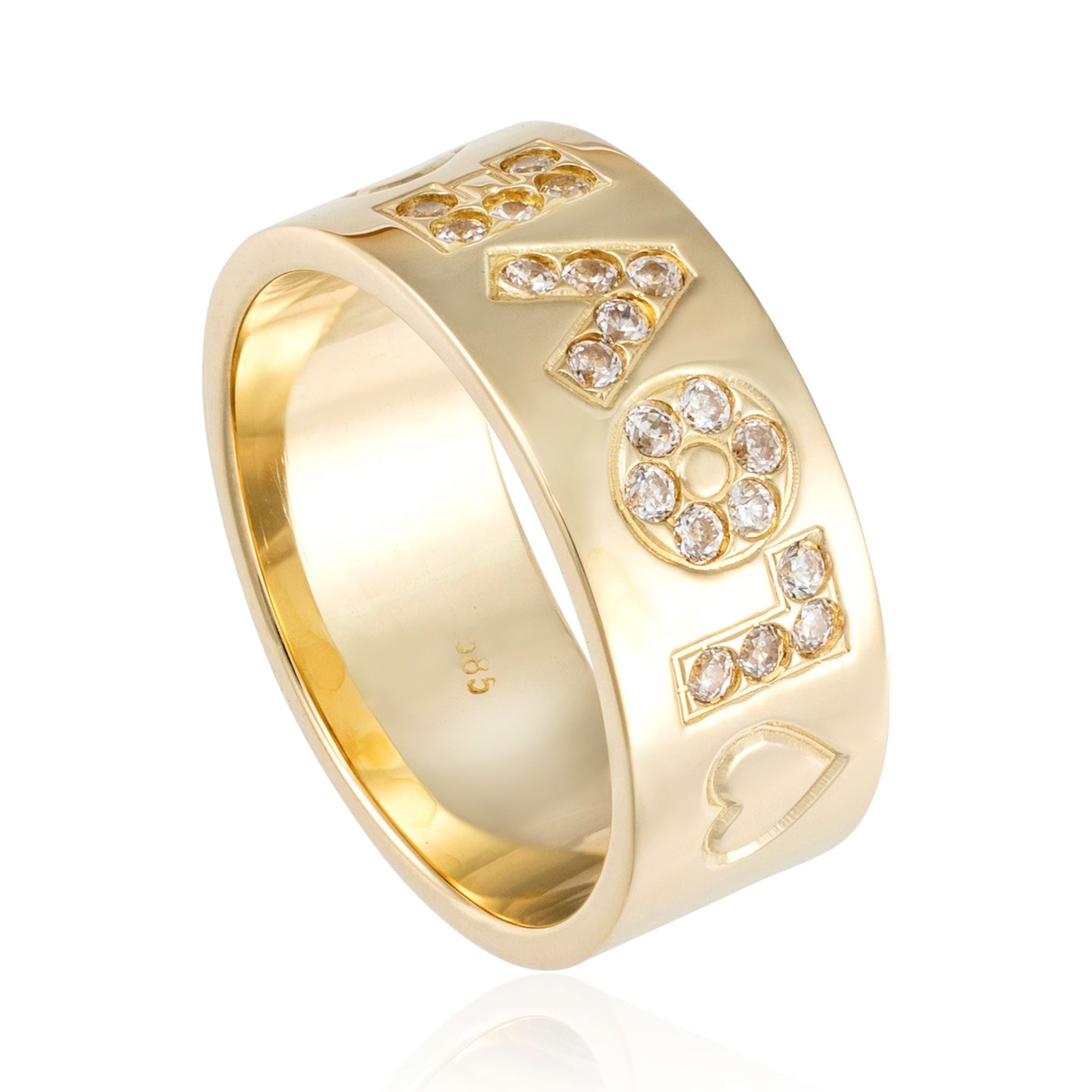 14ct yellow gold LOVE ring 03002369 - FJewellery