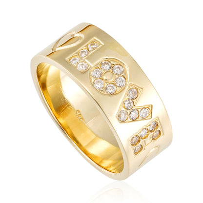 14ct yellow gold LOVE ring 03002369 - FJewellery