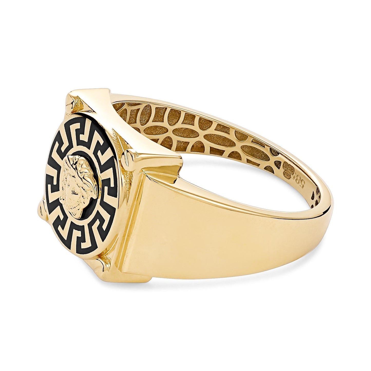 14ct Yellow Gold Medusa Head Signet Ring - FJewellery