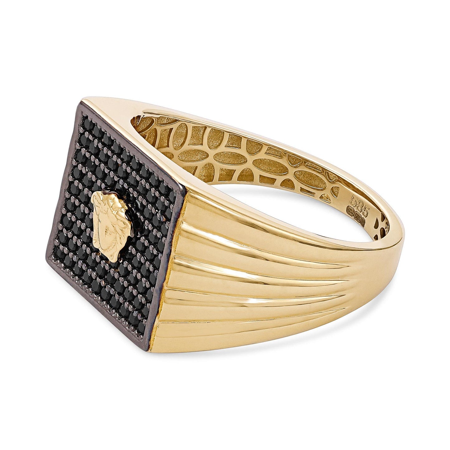 14ct Yellow Gold Medusa Head Signet Ring - FJewellery
