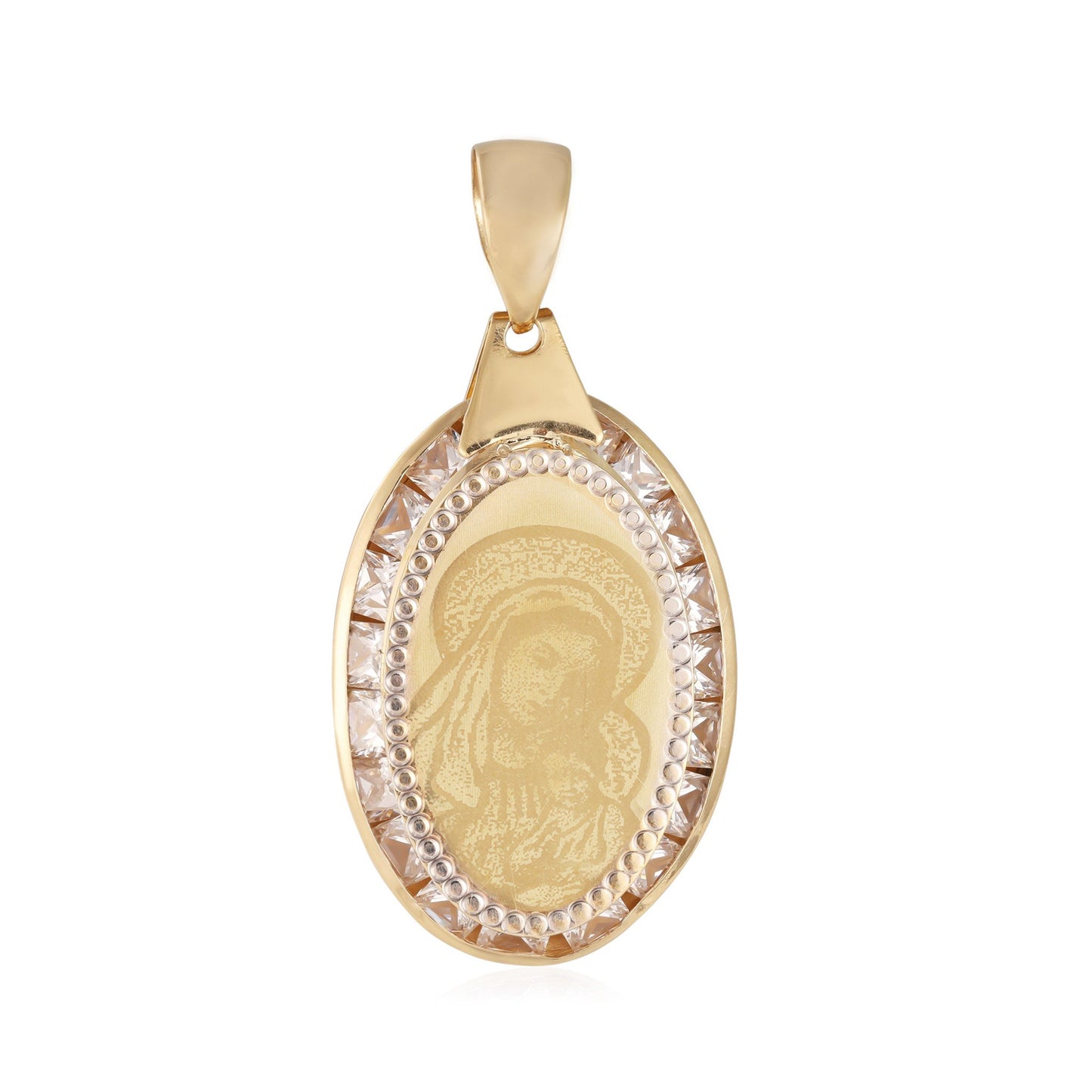14ct yellow gold pendant with St Mary 01002641 - FJewellery