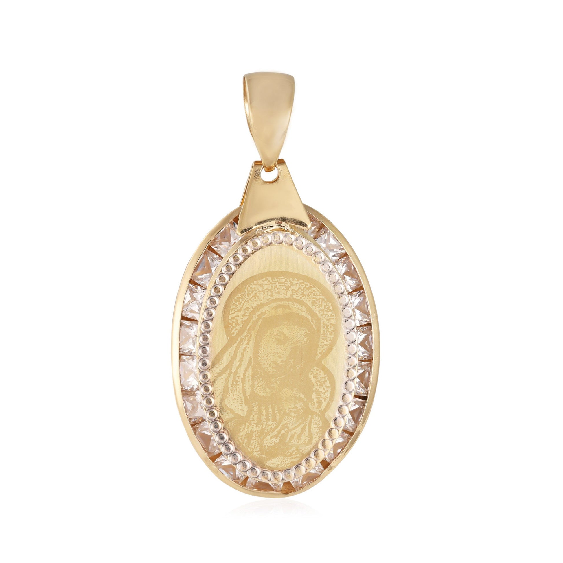 14ct yellow gold pendant with St Mary 01002641 - FJewellery