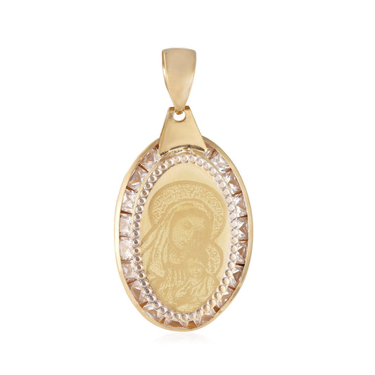 14ct yellow gold pendant with St Mary 01002641 - FJewellery