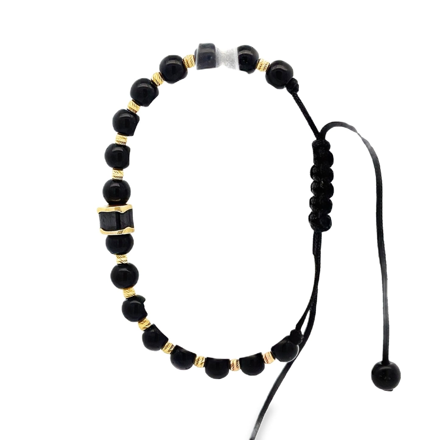 14ct yellow gold pre - owned bracelet with black beads FCA06010741 - 3 - FJewellery