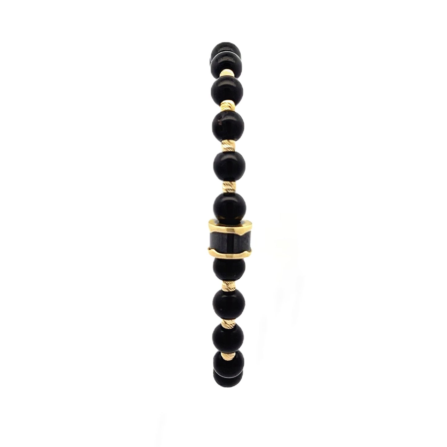 14ct yellow gold pre - owned bracelet with black beads FCA06010741 - 3 - FJewellery
