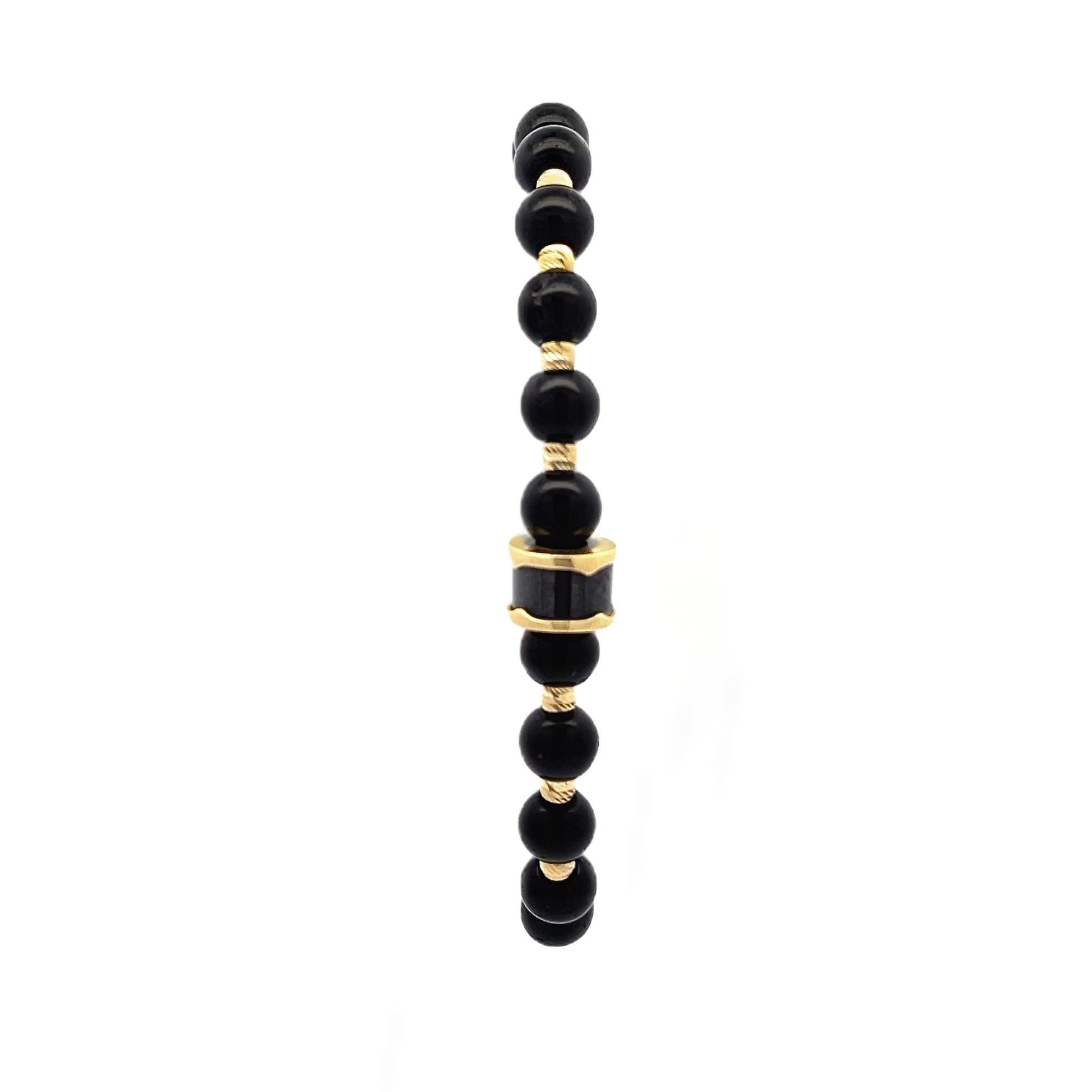 14ct yellow gold pre - owned bracelet with black beads FCA06010741 - 3 - FJewellery