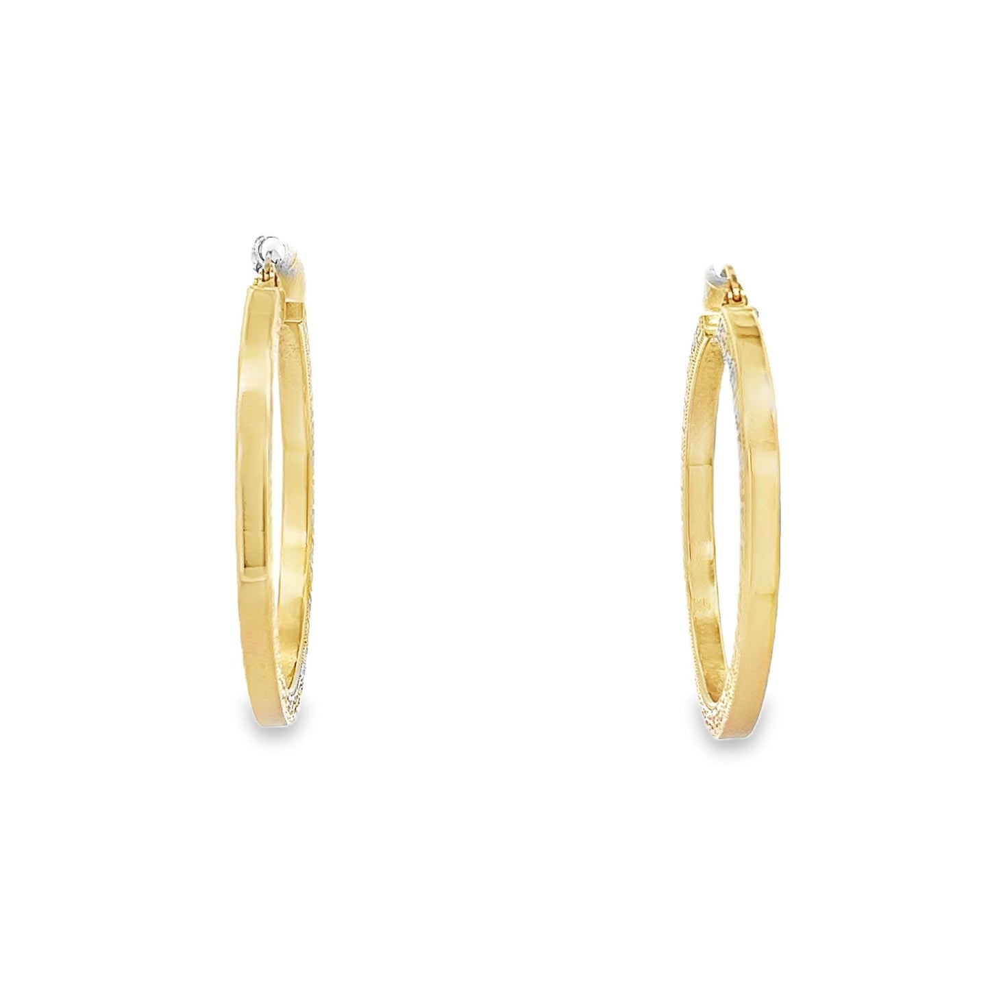 14ct yellow gold pre - owned hoop earrings FCA00005695 - 1 - FJewellery