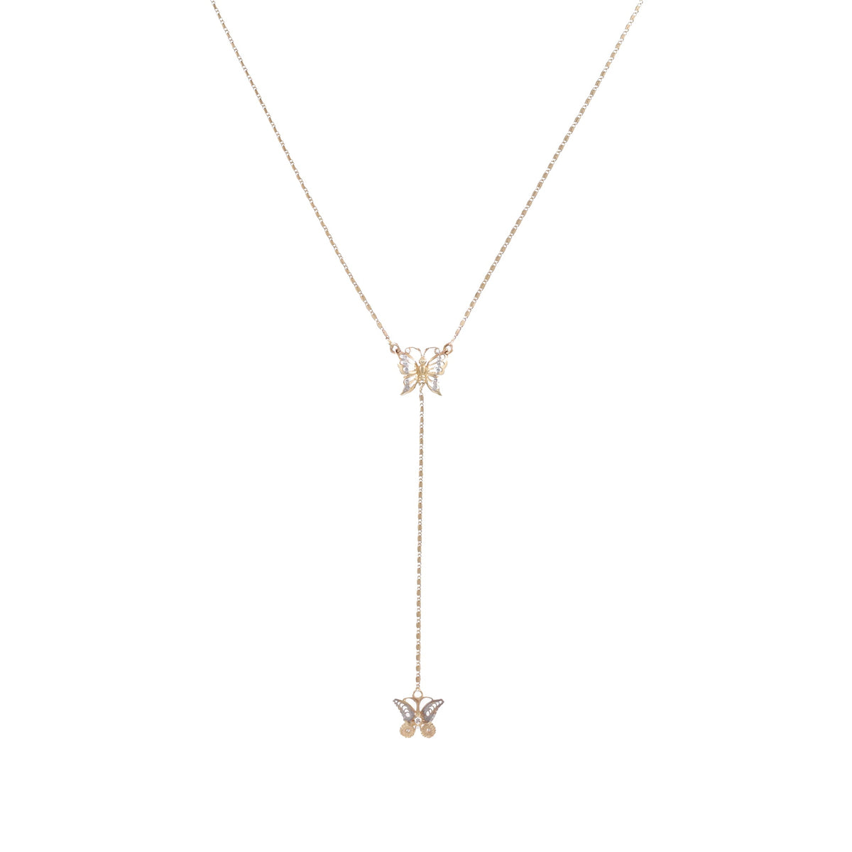 14ct yellow gold pre-owned necklace with butterflies FCA06010777-5 - FJewellery