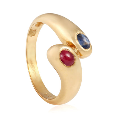 14ct yellow gold ring with multicolour stones 00006733 - FJewellery
