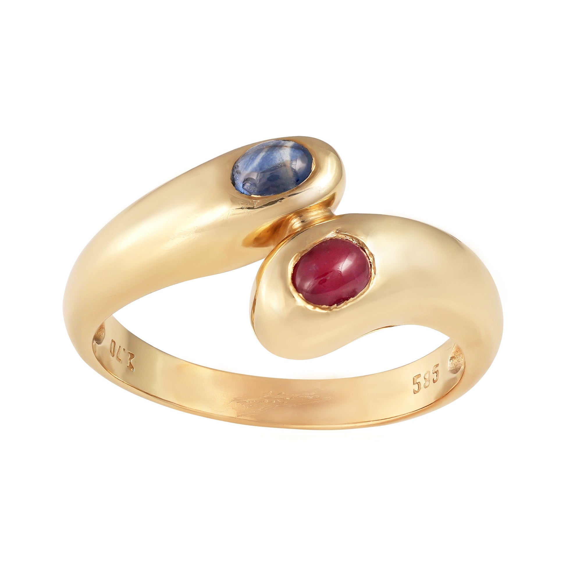 14ct yellow gold ring with multicolour stones 00006733 - FJewellery