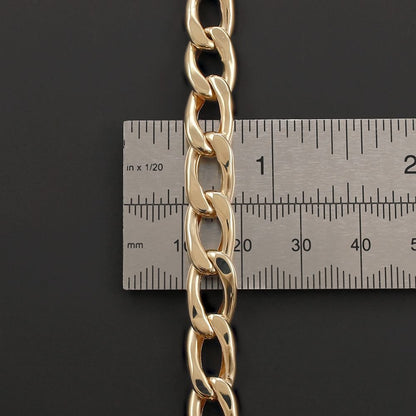 14ct Yellow Gold Square Curb Bracelet - 8mm BR20081 - 14Y - FJewellery