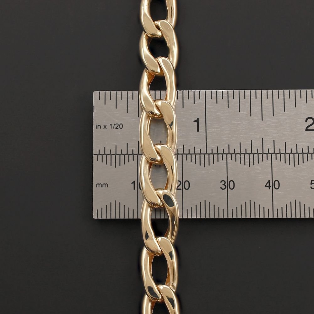14ct Yellow Gold Square Curb Bracelet - 8mm BR20081-14Y - FJewellery