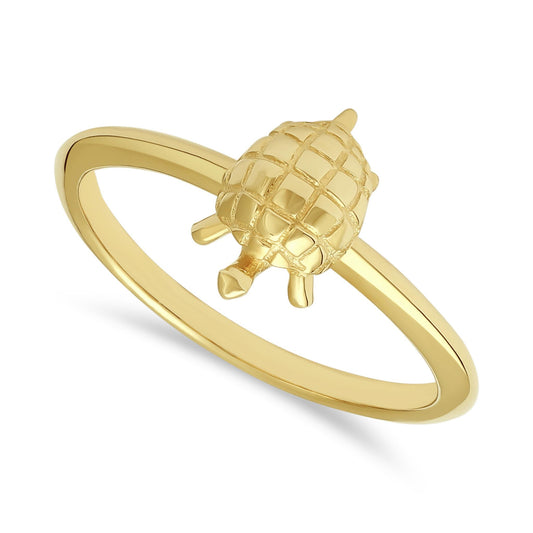 14ct Yellow Gold Turtle Design Ring - FJewellery