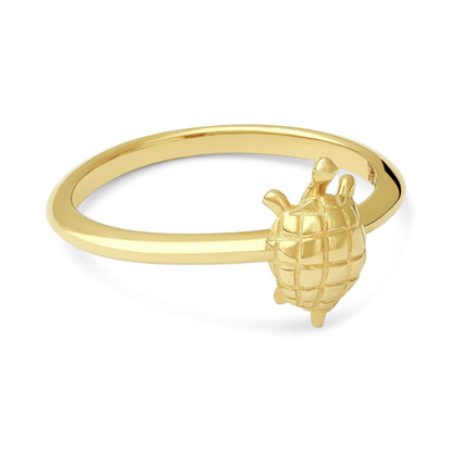 14ct Yellow Gold Turtle Design Ring - FJewellery