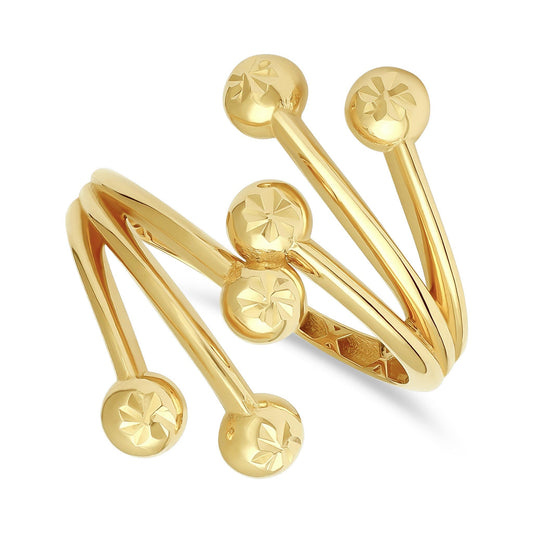 14ct Yellow Gold Unique Ball Design Ring - FJewellery