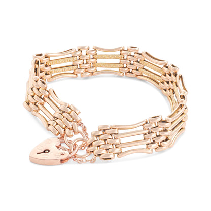 14ct Yellow & Rose Gold Pre - owned Victorian Gate Bracelet 07002291 - FJewellery