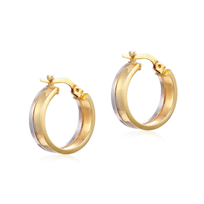 14ct Yellow & White Gold Pre - owned Hoop Earrings 02033693 - FJewellery