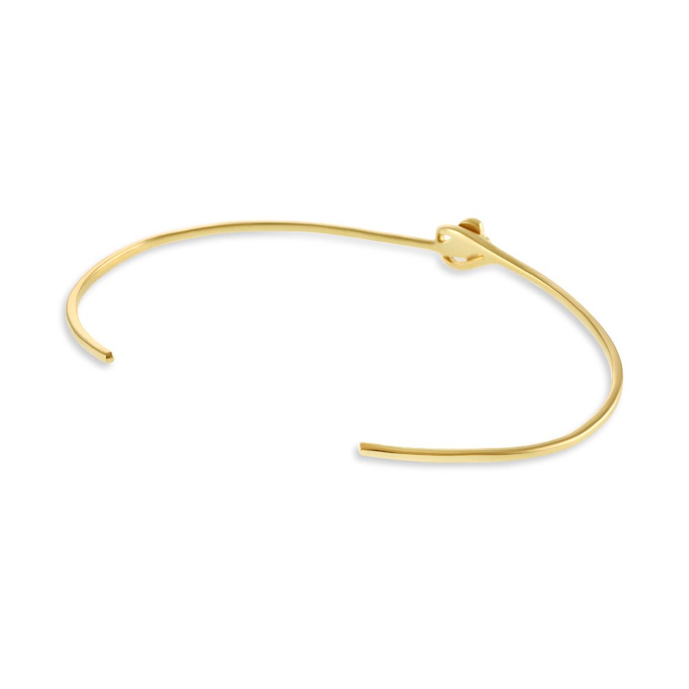 14k Gold Plated 1 Micron Heart Bangle 61x51mm PBN1002 - FJewellery