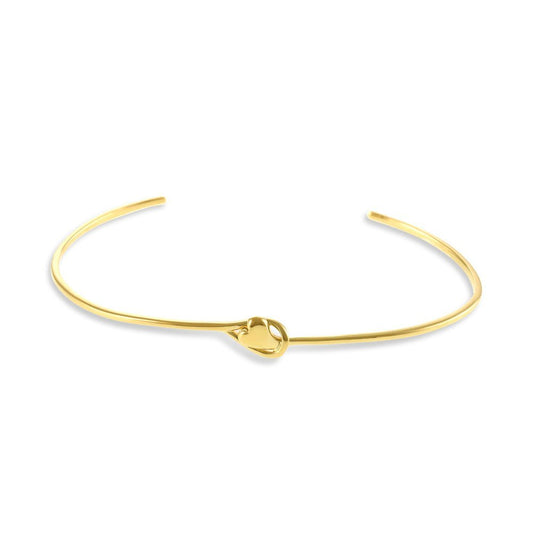 14k Gold Plated 1 Micron Heart Bangle 61x51mm PBN1002 - FJewellery
