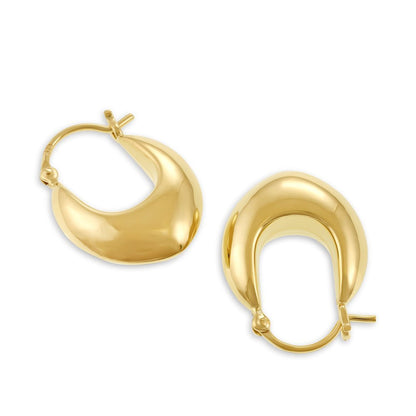 14k Gold Plated 1 Micron Huggie Earrings PER1008 - FJewellery