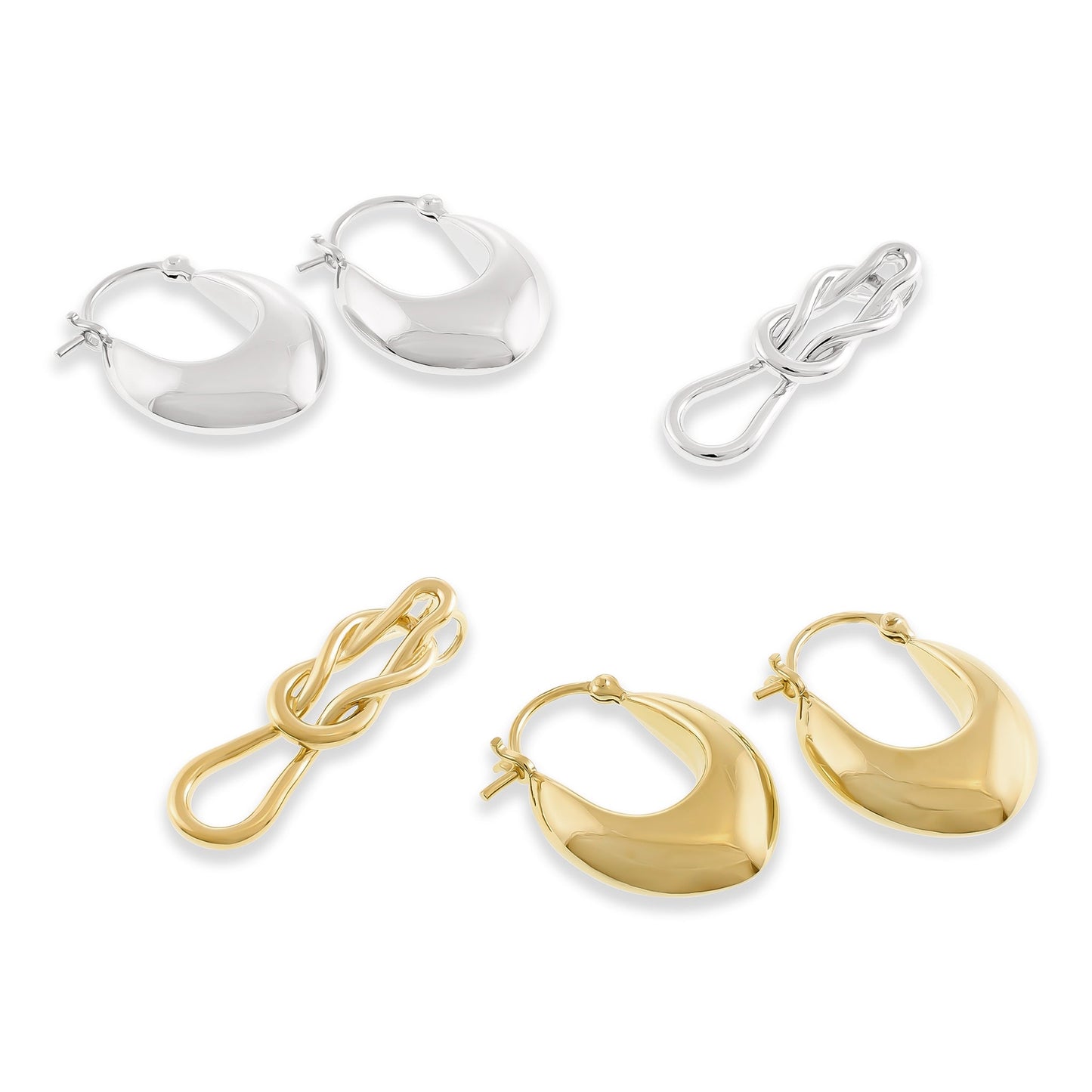 14k gold plated 1 micron huggie earrings PER1008 - FJewellery